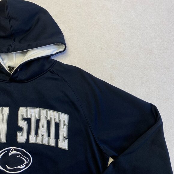 Penn State University Hoodie Mens M Navy Blue Embroidered Stitches Pullover - Picture 3 of 13